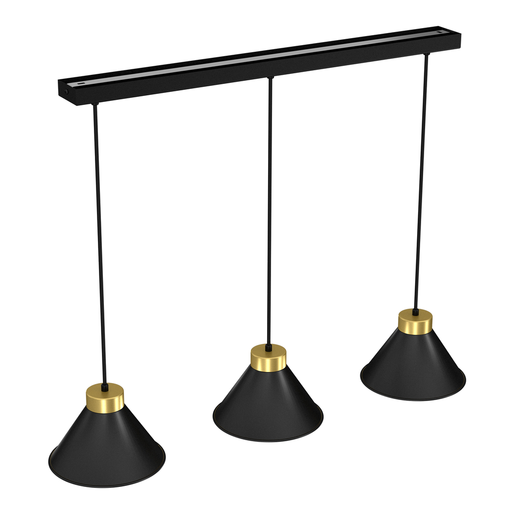 Lampa wisząca loftowa czarno-złota DEMET III