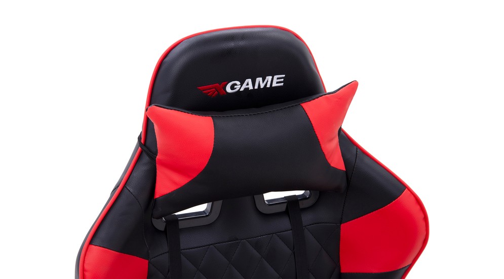 Fotel gamingowy z podnóżkiem CAMREN II czerwony