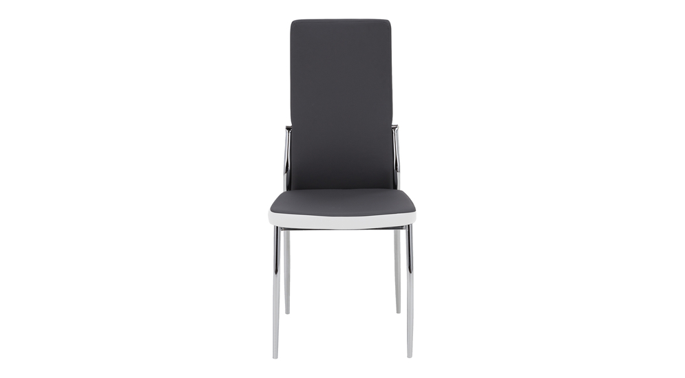 Krzesło ze skóry ekologicznej szare z białymi bokami CINDY