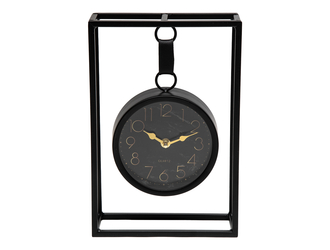 Zegar stołowy czarny 20x7,5x30 cm