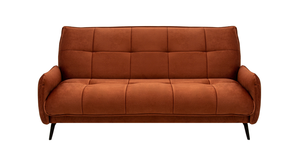 Sofa welurowa ruda na wysokich nóżkach BORNEO