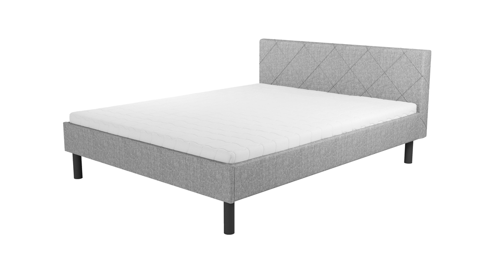 Rama łóżka szara BASIC ALBERTO 160x200 cm