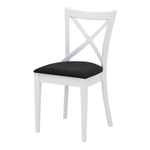 Krzesło białe drewniane czarne siedzisko FRESCO