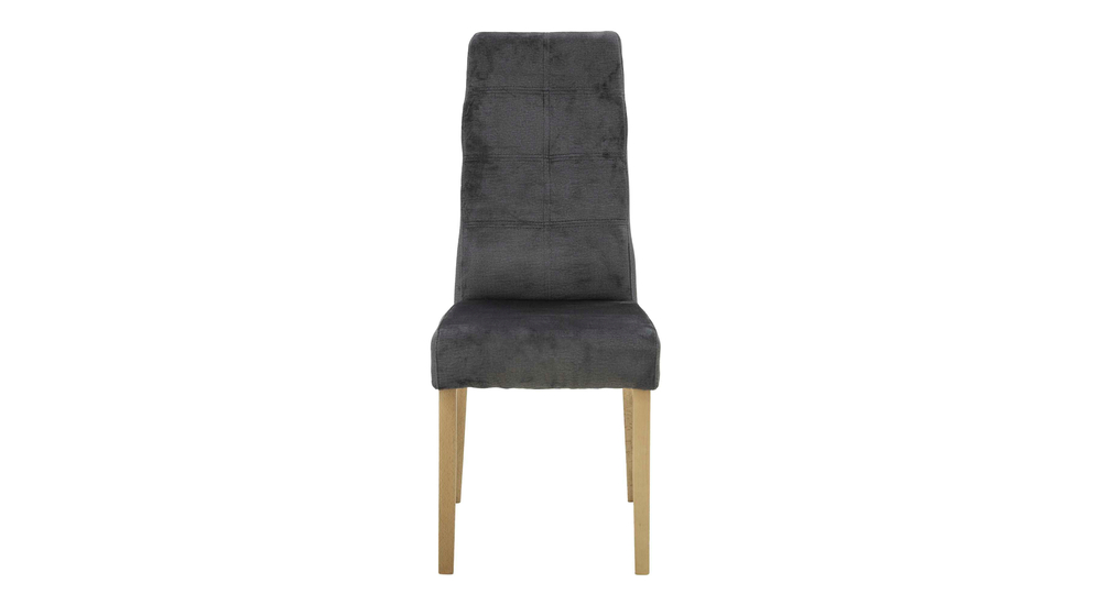 Krzesło tapicerowane ciemno szare RAIA buk honey