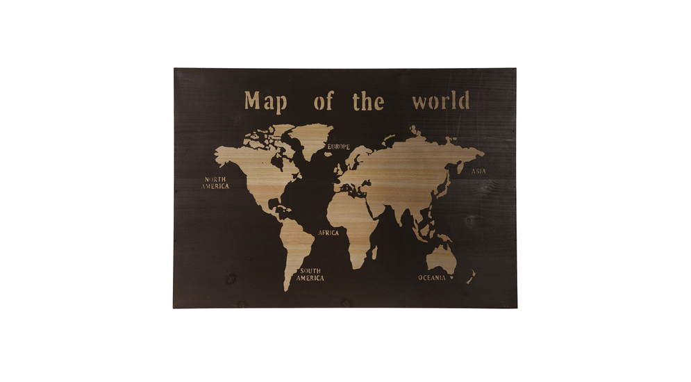 Drewniana mapa świata na ścianę 38x58 cm