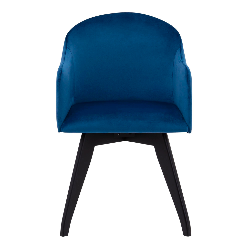 Krzesło tapicerowane welurowe CLAUDIA ciemnoniebieskie
