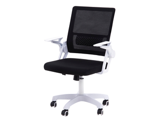 Fotel biurowy z ruchomymi podłokietnikami czarno-biały FROSTEA