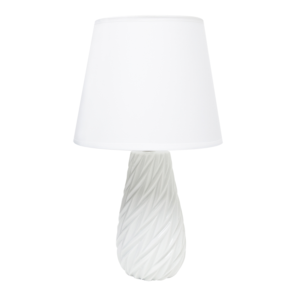 Lampa stołowa ceramiczna biała 39 cm