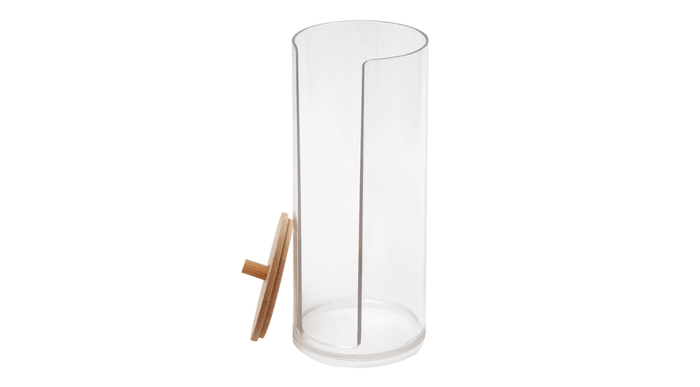 Pojemnik na płatki kosmetyczne z pokrywką bambusową 18.5 cm