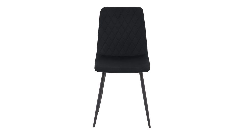 Czarne krzesło z miękką, welurową tapicerką ALLINA.