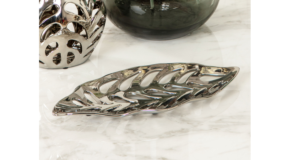 Patera dekoracyjna srebrna ażurowa 35,5 cm