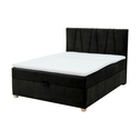 Łóżko kontynentalne czarne MARGO 120x200 cm