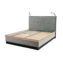 Łóżko z oświetleniem szare TIVOLI 160x200 cm