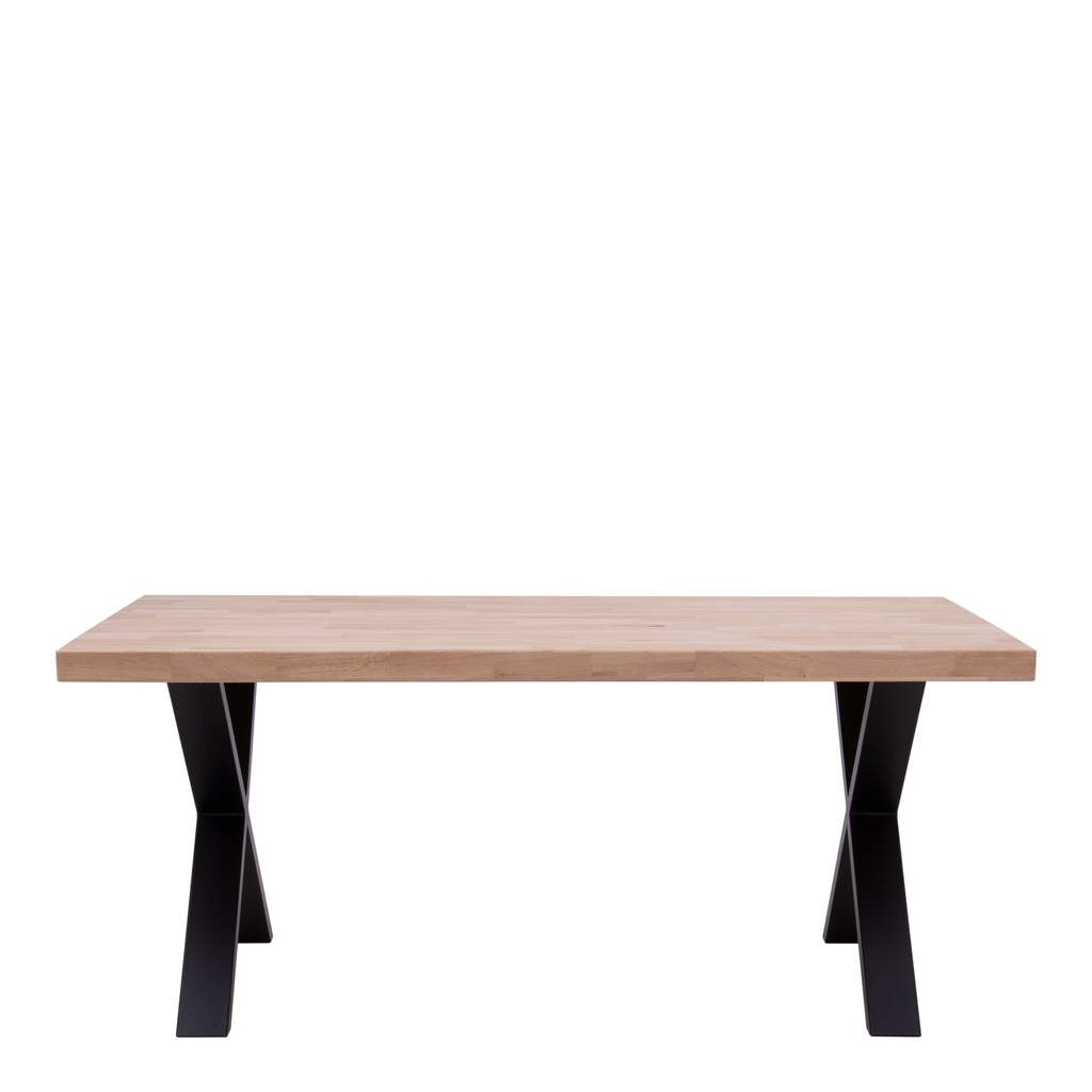 Stół industrialny z drewnianym blatem z nogami X IRIS 200x100 cm