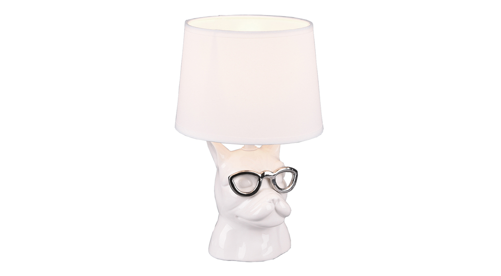 Designerska lampa stołowa ceramiczna biała DOSY