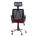 Fotel biurowy z siatką mesh i czerwonym siedziskiem NARTO
