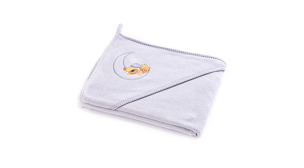 Ręcznik okrycie kąpielowe dla niemowląt z kapturem SILLO MIŚ 100x100 cm