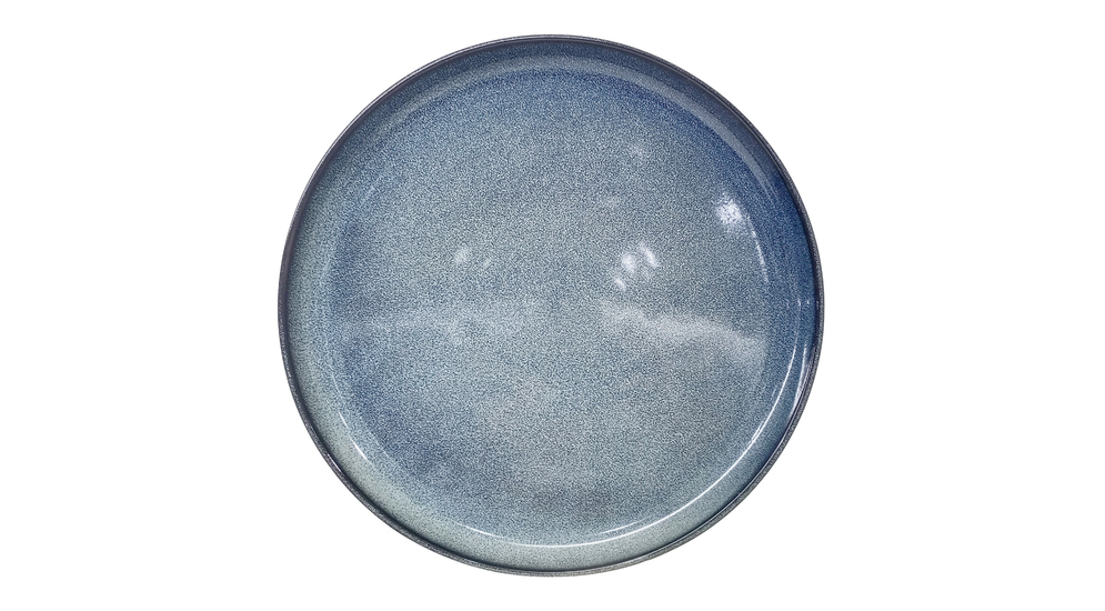 Talerz obiadowy ceramiczny niebieski 27 cm wykonany z ceramiki kamionkowej. 
