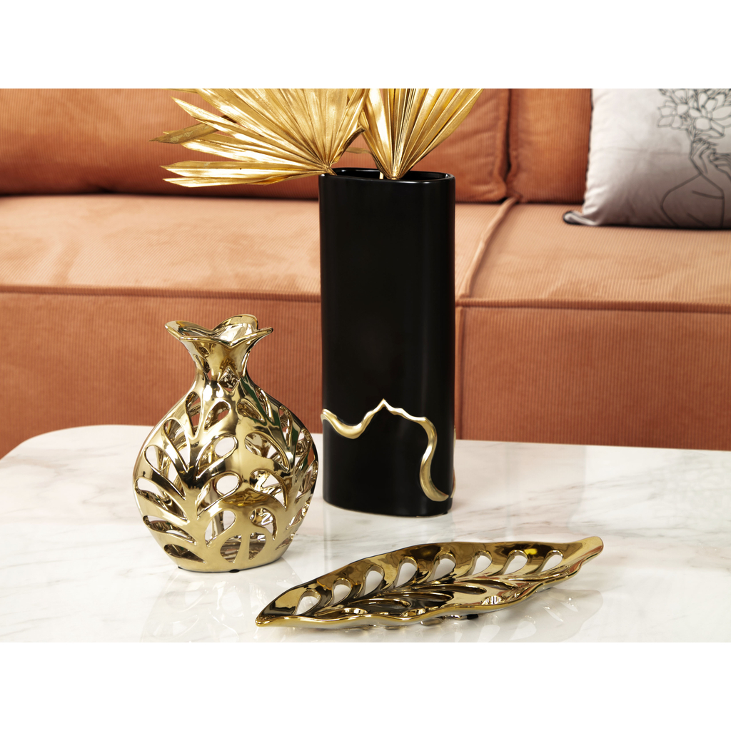 Patera dekoracyjna złota ażurowa 35,5 cm