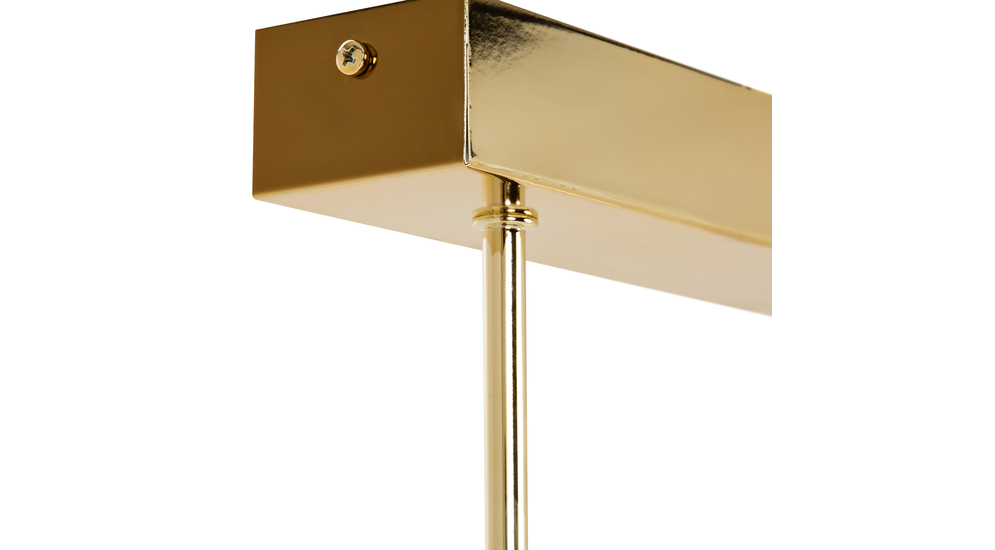Lampa ESSO 4 w złotym kolorze posiada oprawę dla 4 żarówek typu E14 i mocy maksymalnej 40W.