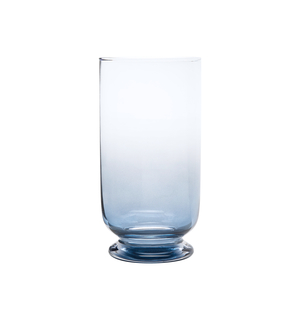 Świecznik szklany PLAMA OMBRE błękit nocy 23 cm