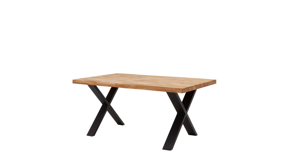 Stół industrialny z drewnianym blatem IRIS 160x100 cm