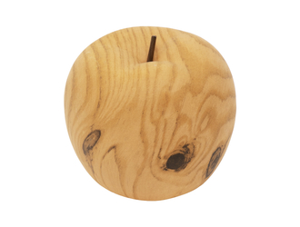 Ozdoba ceramiczna jabłko efekt jasnego drewna 9 cm
