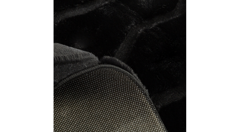 Dywan czarny ANDRE RABBIT 3D 80x150 cm - zbliżenie.