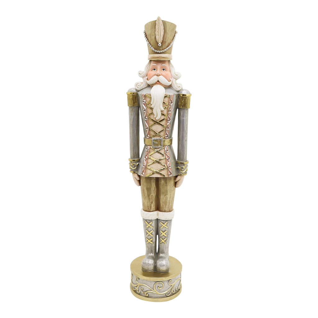 Figurka dziadek do orzechów srebrno-złoty 53 cm