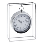 Zegar na biurko srebrny 25 cm