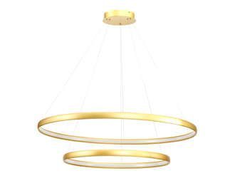 Lampa wisząca LED 2 okręgi złota CARLO