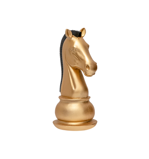 Dekoracja figura szachowa złoto-czarna SKOCZEK 19 cm