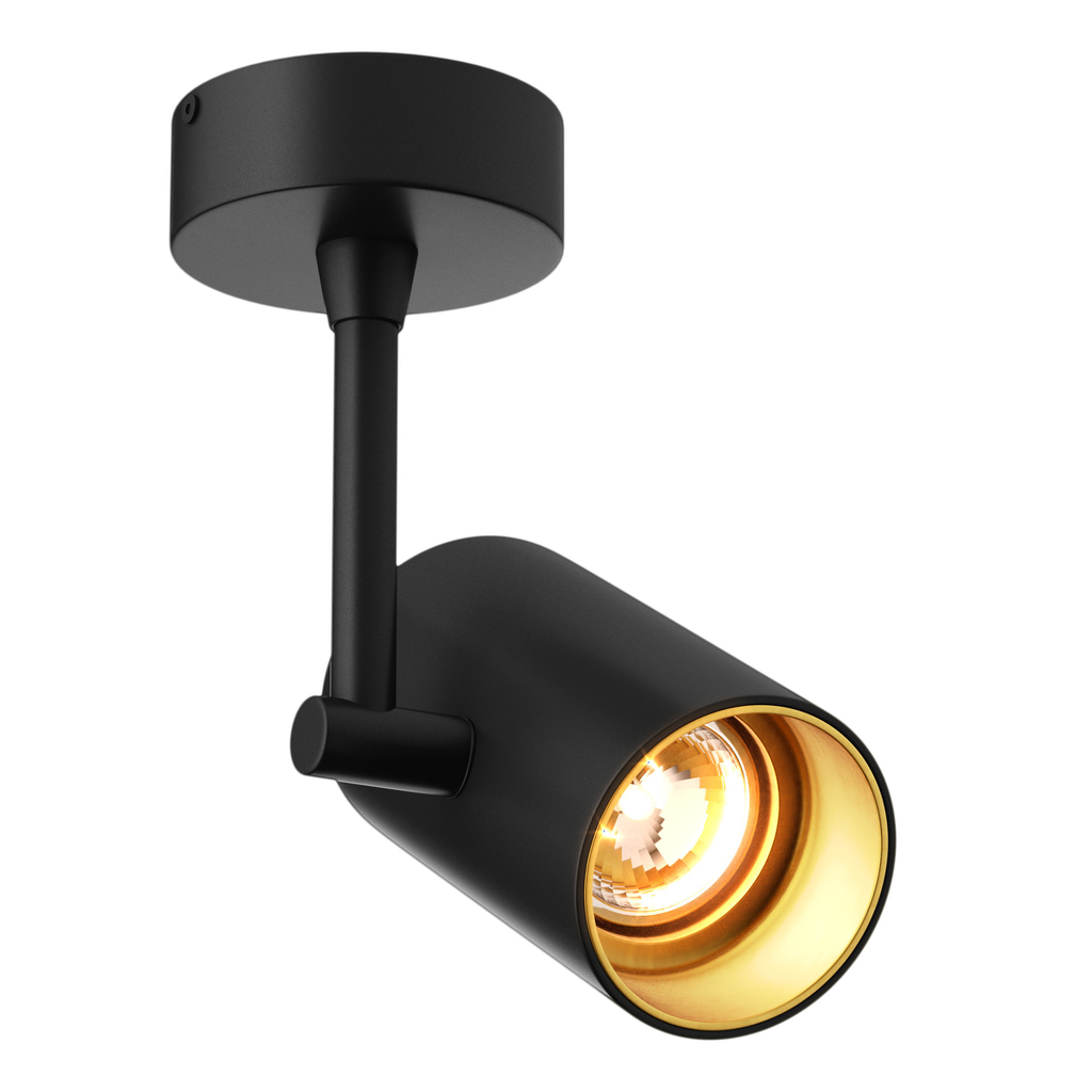 Reflektor podwieszany TORI w czarnym, matowym kolorze z 2 rodzajami podstawy. Regulacja klosza pozwala na skierowanie światła w dowolne miejsce.