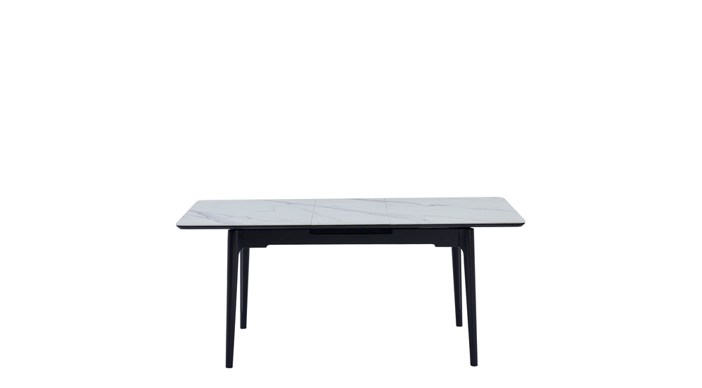Stół rozłożony z ceramicznym blatem