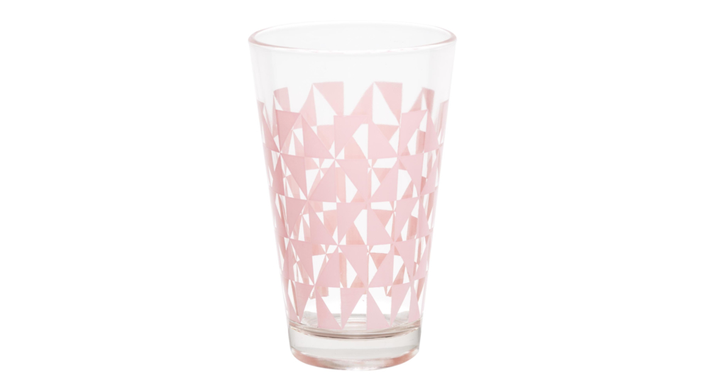 Szklanka na zimne napoje z różowym wzorem 300 ml