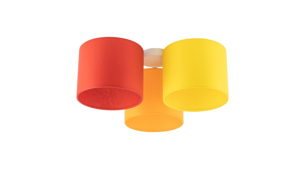 Lampa sufitowa 3 abażury żółto-pomarańczowa METIS