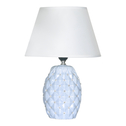 Lampa stołowa z abażurem niebiesko-biała 38 cm