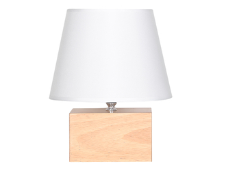 Lampa stołowa bambusowa abażur biały 25,5 cm