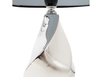 Lampa stołowa ceramiczna czarno-srebrna 31 cm