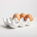 Talerz na jajka ceramiczny biały 15x10 cm