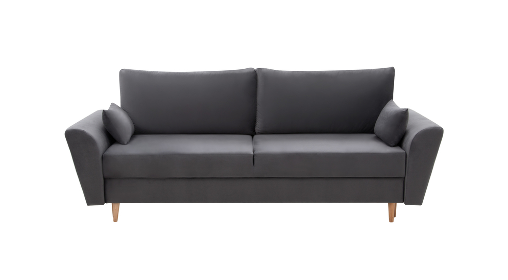 Sofa na drewnianych nogach szara SENDI