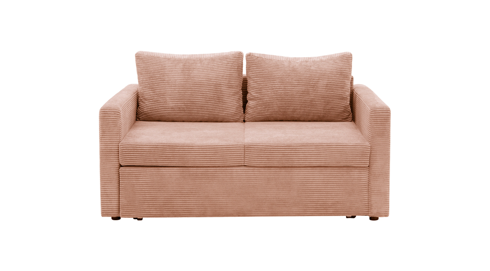 Sofa rozkładana sztruksowa różowa SOFI