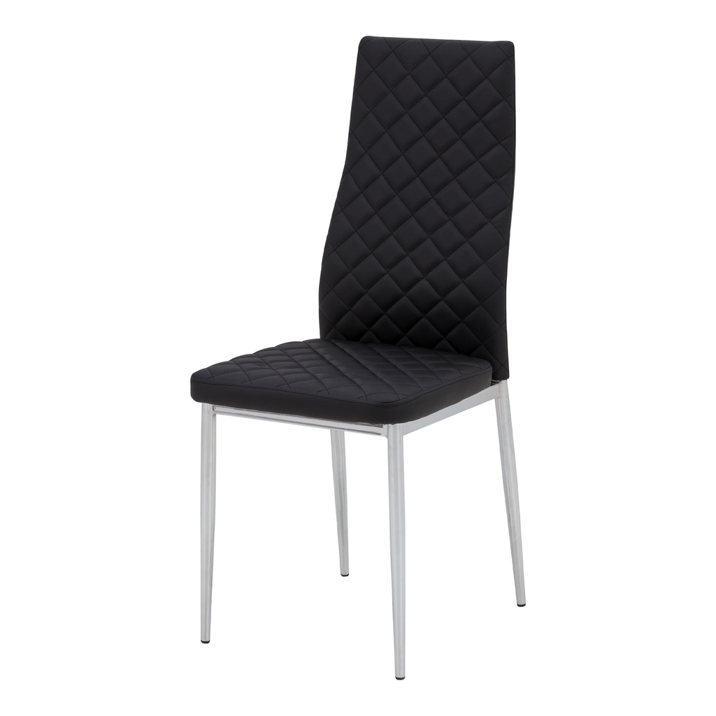 Krzesło tapicerowane czarną ekoskórą PIK