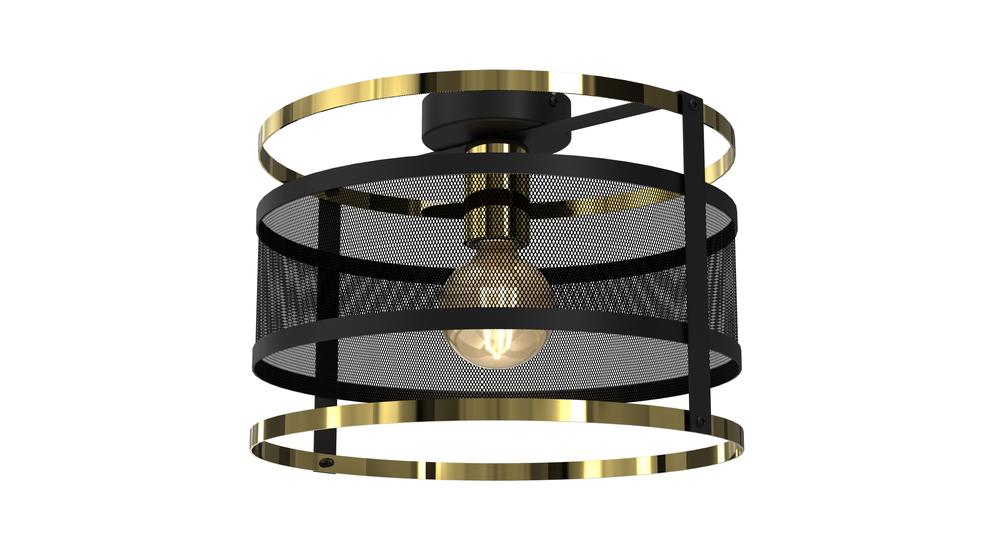 Lampa sufitowa czarno-złota RIM