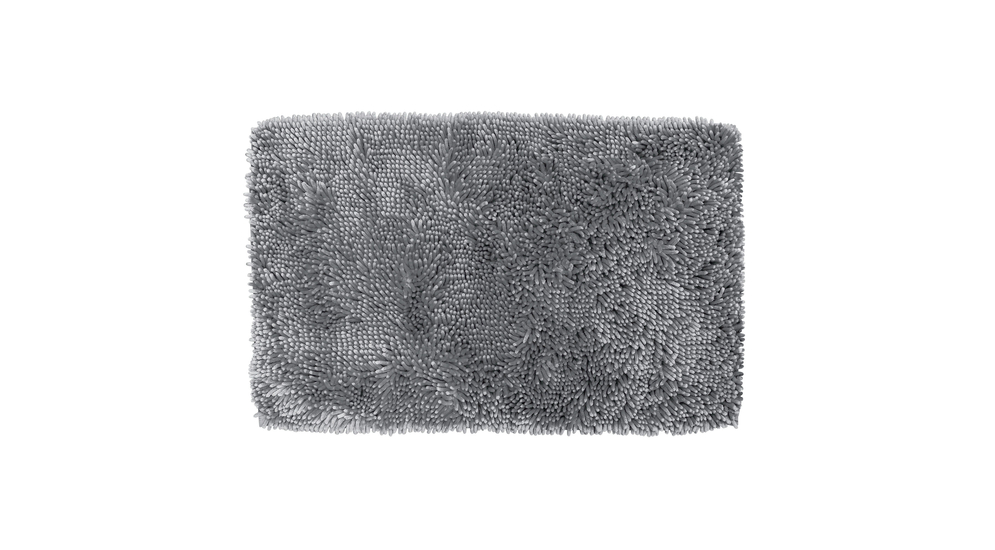 Dywanik łazienkowy srebrny shaggy SILAS 50x80 cm