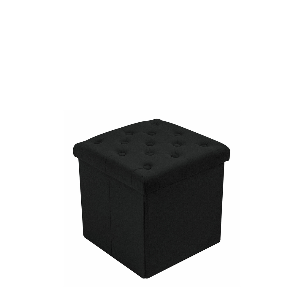 Puf kwadratowy składany czarny 38x38 cm