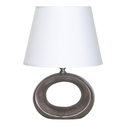 Lampa stołowa z abażurem biało-brązowa 30 cm