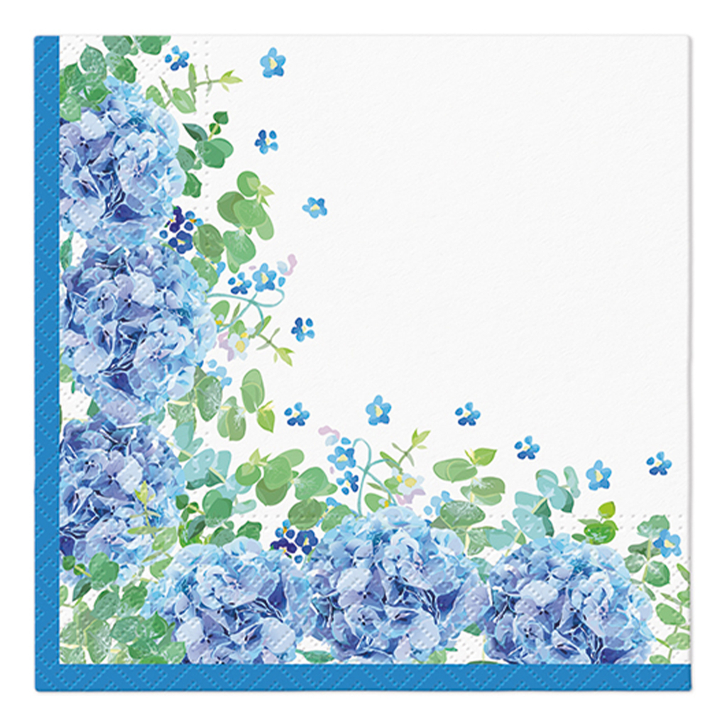 Biało-niebieska serwetka w kwiatki