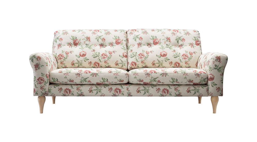 Sofa ROSE z motywem róż do salonu.