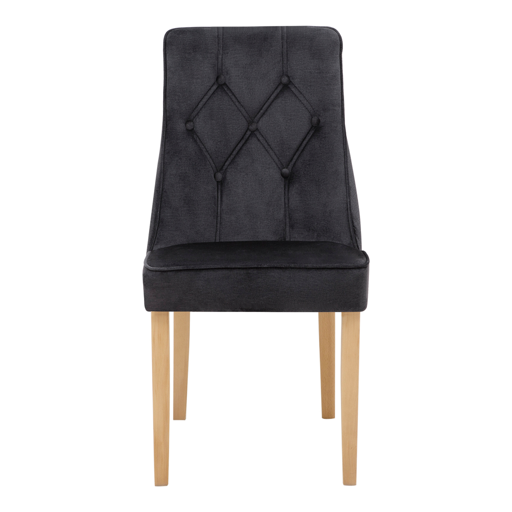 Krzesło tapicerowane z pikowaniem ciemnoszare SOFTI